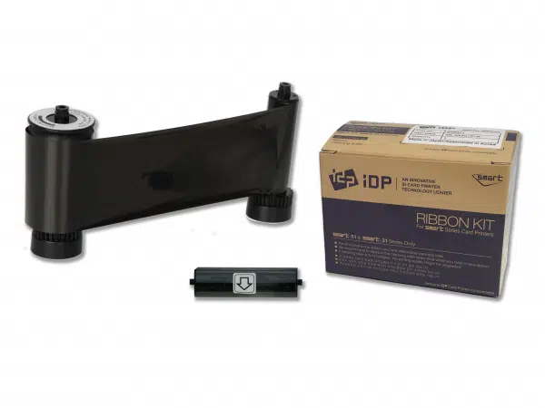 653314 IDP SMART-21 Resin Black ribbon with cleaning roller, 1200 print per ribbon