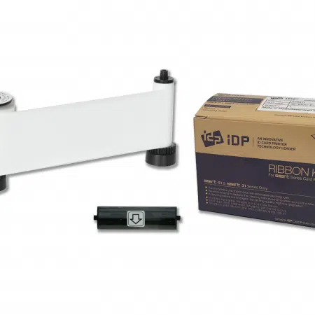 653315 IDP SMART-21 Resin White ribbon with cleaning roller, 1200 print per ribbon