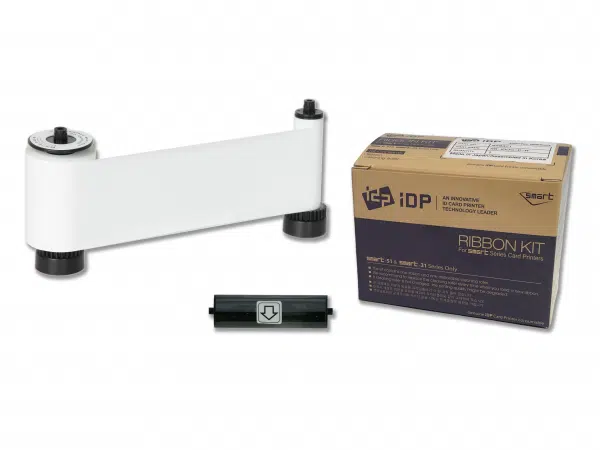 653315 IDP SMART-21 Resin White ribbon with cleaning roller, 1200 print per ribbon