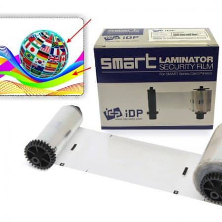 659029 IDP Hologram patch type laminate film with 1mil (25mic), "Globe Flags" and 250 cards/roll