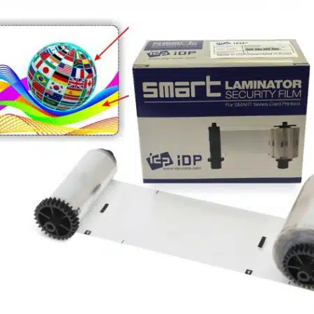 659029 IDP Hologram patch type laminate film with 1mil (25mic), "Globe Flags" and 250 cards/roll