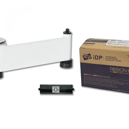 659370 IDP SMART-31 & 51 series W resin white ribbon with the disposable cleaning roller & 1200 cards/roll