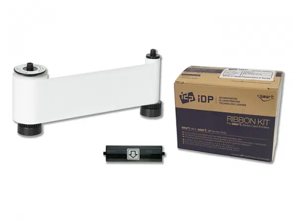 659370 IDP SMART-31 & 51 series W resin white ribbon with the disposable cleaning roller & 1200 cards/roll