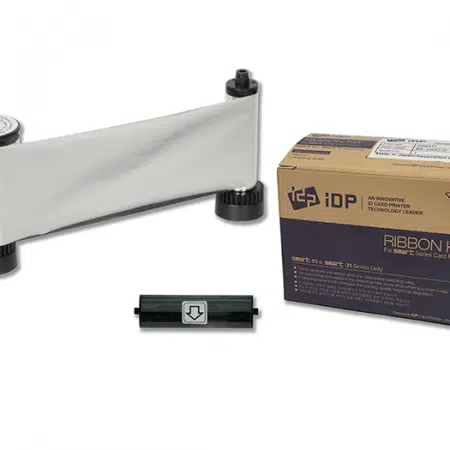 659373 IDP SMART-31 & 51 series MS resin metallic silver ribbon with the disposable cleaning roller & 1200 cards/roll