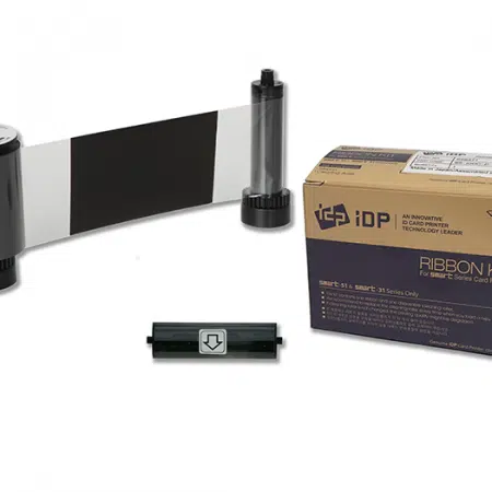 659389 IDP Black/overlay BO ribbon dye-sub grayscale black & overlay ribbon with cleaning roller and 600 prints per roll