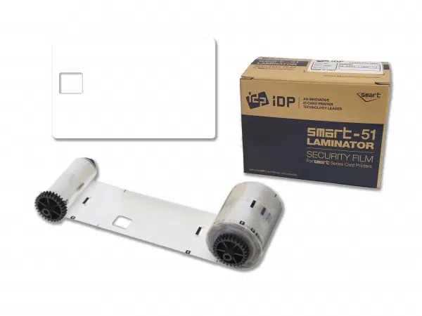 659398 IDP SMART-51L clear patch type laminate film w/ 1mil (25mic), smart cut and 250 cards/roll