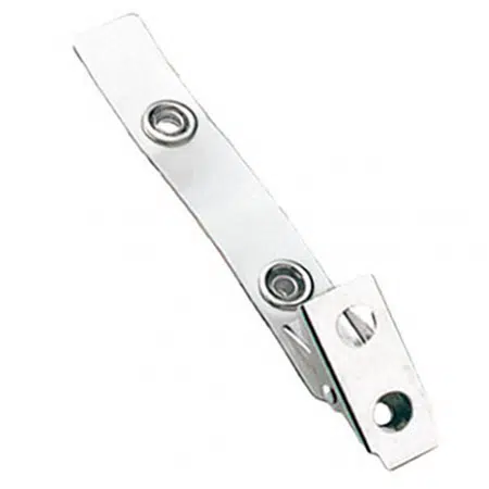 900634-C IDP Badge Reel, Vinyl Strap Clip w/ Nickel Plated Steel 2-Hold Clip, Clear. 100 Pack