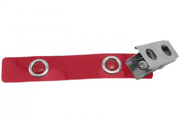 900634-R IDP Badge Reel, Vinyl Strap Clip w/ Nickel Plated Steel 2-Hold Clip. (Red Black, Blue) 100 Pack