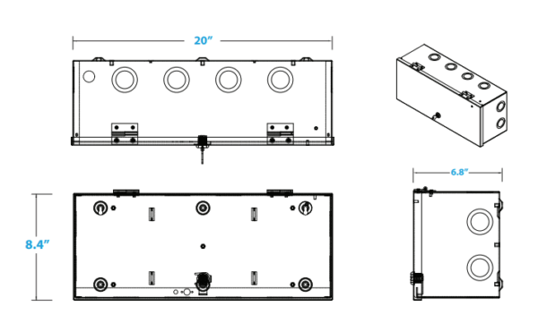 LifeSafetyPower EX-T4-BOXED Expansion enclosure for top or bottom of E4
