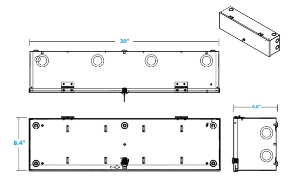 LifeSafetyPower EX-T8-BOXED Expansion enclosure for top or bottom of E8