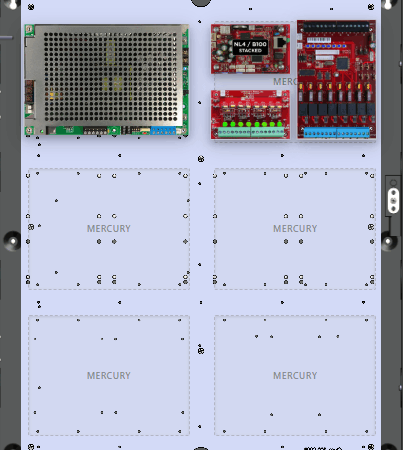 LifeSafetyPower FPG200-B100D8PM8NL4E4M Mercury Unified Power Systems 200W Dual Voltage, Universal 8 Managed Lock Outputs 8 Auxiliary Outputs