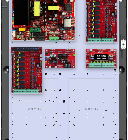 LifeSafetyPower FPO150-B1002C82D8E2M Mercury Unified Power Systems 150W Dual Voltage, 120 VAC 16 Relay Lock Outputs 16 Auxiliary Outputs