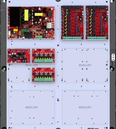 LifeSafetyPower FPO150-B1002C82D8E4M Mercury Unified Power Systems 150W Dual Voltage, 120 VAC 16 Relay Lock Outputs 16 Auxiliary Outputs