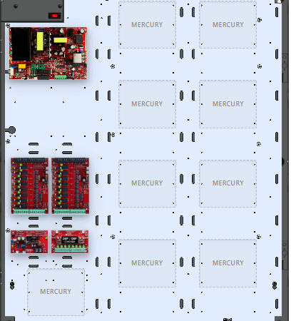 LifeSafetyPower FPO150-B1002C8P2D8PE8M2 Mercury Unified Power Systems 150W Dual Voltage, 120 VAC 16 Relay Lock Outputs 16 Auxiliary Outputs