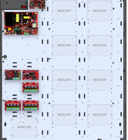LifeSafetyPower FPO150-B100C43D8NL4E8M2 Mercury Unified Power Systems 150W Dual Voltage, 120 VAC 4 Relay Lock Outputs 24 Auxiliary Outputs