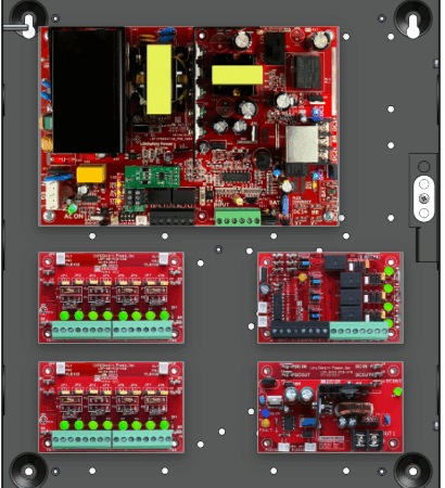 LifeSafetyPower FPO150-B100C4P2D8PE1 Standard Power Systems 150W Dual Voltage, 120 VAC 4 Relay Lock Outputs 16 Auxiliary Outputs