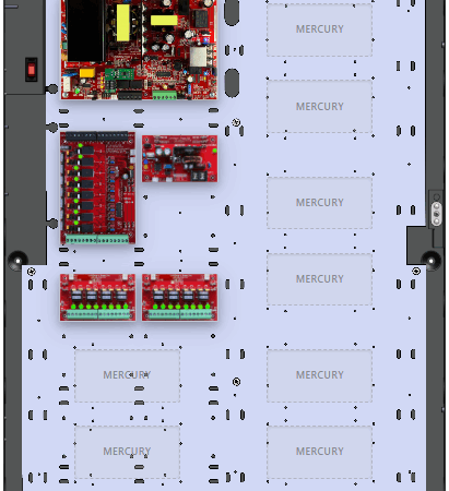 LifeSafetyPower FPO150-B100C82D8E6M Mercury Unified Power Systems 150W Dual Voltage, 120 VAC 8 Relay Lock Outputs 16 Auxiliary Outputs