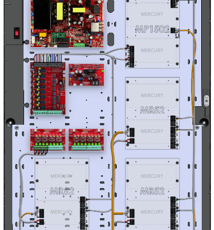 LifeSafetyPower FPO150-B100C82D8PE6M-WT-EMR02 Mercury Unified Power Systems 150W Dual Voltage, 120 VAC 8 Relay Lock Outputs 16 Auxiliary Outputs