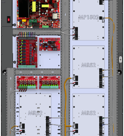 LifeSafetyPower FPO150-B100C82D8PE6M/P8-A Mercury ProWire Power Systems 150W Dual Voltage, 120 VAC 8 Relay Lock Outputs 16 Auxiliary Outputs