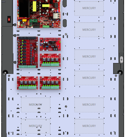 LifeSafetyPower FPO150-B100C83D8E6M Mercury Unified Power Systems 150W Dual Voltage, 120 VAC 8 Relay Lock Outputs 24 Auxiliary Outputs
