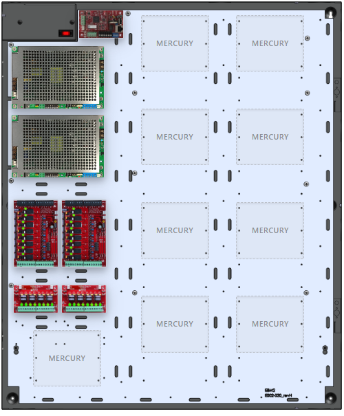 LifeSafetyPower FPG100/100-2C82D8NLCE8M2 Mercury Unified Power Systems 200W Dual Voltage, Universal 16 Relay Lock Outputs 16 Auxiliary Outputs