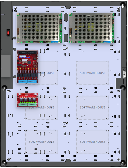 LifeSafetyPower FPG100/100-D8M8NLCE6S Software House Unified Power Systems 200W Dual Voltage, Universal 8 Managed Lock Outputs 8 Auxiliary Outputs