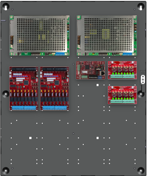 LifeSafetyPower FPG100/200-2D8P2M8NLCE4 Standard Power Systems 300W Dual Voltage, Universal 16 Managed Lock Outputs 16 Auxiliary Outputs