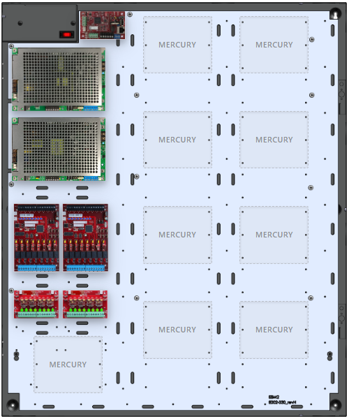 LifeSafetyPower FPG100/200-2D8P2M8PNLCE8M2 Mercury Unified Power Systems 300W Dual Voltage, Universal 16 Managed Lock Outputs 16 Auxiliary Outputs