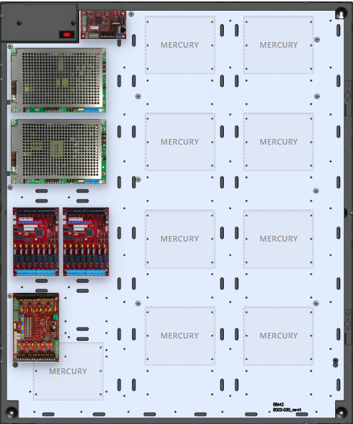 LifeSafetyPower FPG100/200-2M8NLCSD16E8M2 Mercury Unified Power Systems 300W Dual Voltage, Universal 16 Managed Lock Outputs 16 Managed Auxiliary Outputs