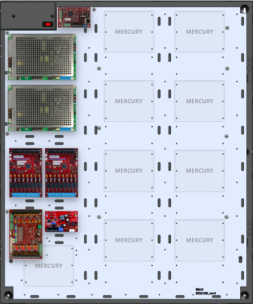 LifeSafetyPower FPG200/200-B1502M8NLCSD16E8M2 Mercury Unified Power Systems 400W Dual Voltage, Universal 16 Managed Lock Outputs 16 Managed Auxiliary Outputs