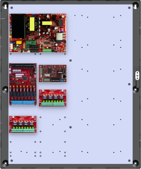 LifeSafetyPower FPO150-2D8M8NLCE4V/T8-B HID ProWire Power Systems 150W Single Voltage, 120 VAC 8 Managed Lock Outputs 16 Auxiliary Outputs