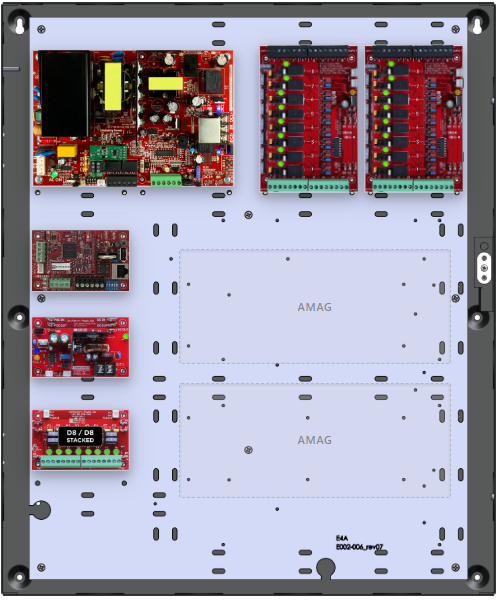 LifeSafetyPower FPO150-B1002C82D8NLCE4A AMAG Unified Power Systems 150W Dual Voltage, 120 VAC 16 Relay Lock Outputs 16 Auxiliary Outputs