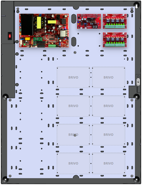 LifeSafetyPower FPO150-B1002D8E6B Brivo Unified Power Systems 150W Dual Voltage, 120 VAC 16 Auxiliary Outputs