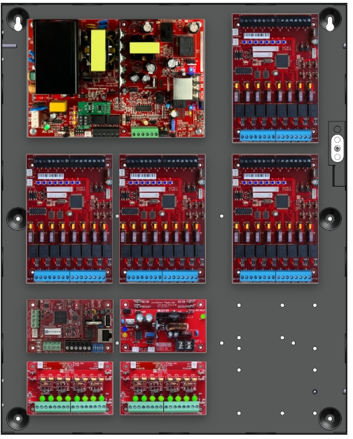 LifeSafetyPower FPO150-B1002D8P4M8NLCE2 Traditional Power Systems 150W Dual Voltage, 120 VAC 32 Managed Lock Outputs 16 Auxiliary Outputs