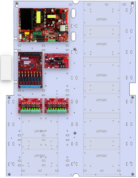 LifeSafetyPower FPO150-B1002D8PM8NLCBP6M 150W Dual Voltage, 120 VAC 8 Managed Lock Outputs 16 Auxiliary Outputs