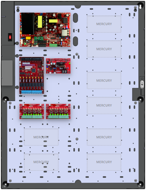 LifeSafetyPower FPO150-B1002D8PM8NLCE6M Mercury Unified Power Systems 150W Dual Voltage, 120 VAC 8 Managed Lock Outputs 16 Auxiliary Outputs