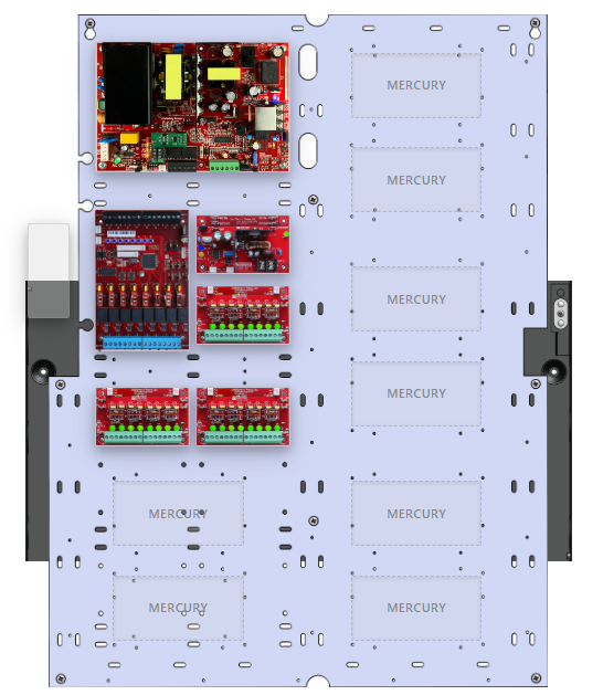 LifeSafetyPower FPO150-B1003D8PM8PNLCE6M Mercury Unified Power Systems 150W Dual Voltage, 120 VAC 8 Managed Lock Outputs 24 Auxiliary Outputs