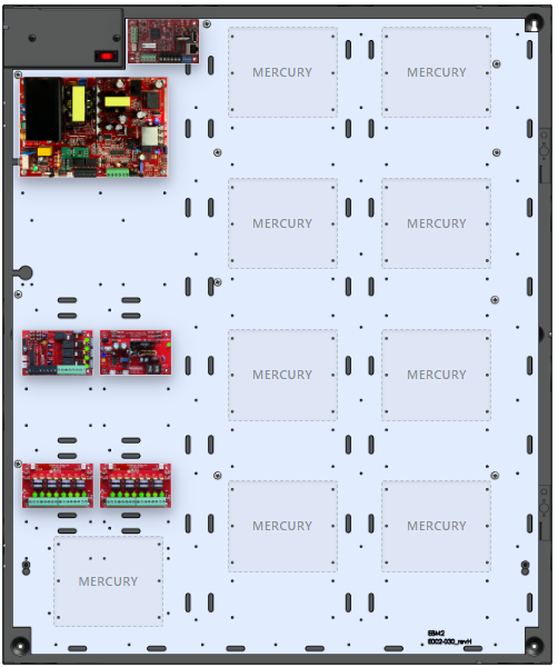 LifeSafetyPower FPO150-B100C42D8NLCE8M2 Mercury Unified Power Systems 150W Dual Voltage, 120 VAC 4 Relay Lock Outputs 16 Auxiliary Outputs