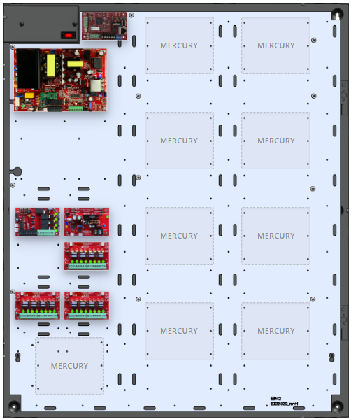 LifeSafetyPower FPO150-B100C43D8NLCE8M2 Mercury Unified Power Systems 150W Dual Voltage, 120 VAC 4 Relay Lock Outputs 24 Auxiliary Outputs