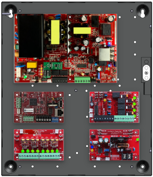 LifeSafetyPower FPO150-B100C4PD8PNLCE1 Traditional Power Systems 150W Dual Voltage, 120 VAC 4 Relay Lock Outputs 8 Auxiliary Outputs