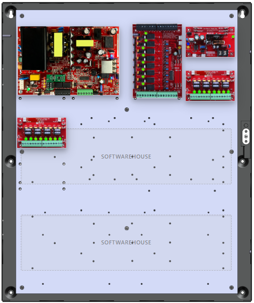 LifeSafetyPower FPO150-B100C82D8E4S Software House Unified Power Systems 150W Dual Voltage, 120 VAC 8 Relay Lock Outputs 16 Auxiliary Outputs