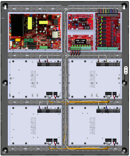 LifeSafetyPower FPO150-B100C82D8PE4M/P8-C/E Mercury ProWire Power Systems 150W Dual Voltage, 230 VAC 8 Relay Lock Outputs 16 Auxiliary Outputs