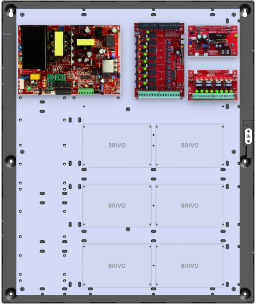 LifeSafetyPower FPO150-B100C8D8E4B Brivo Unified Power Systems 150W Dual Voltage, 120 VAC 8 Relay Lock Outputs 8 Auxiliary Outputs