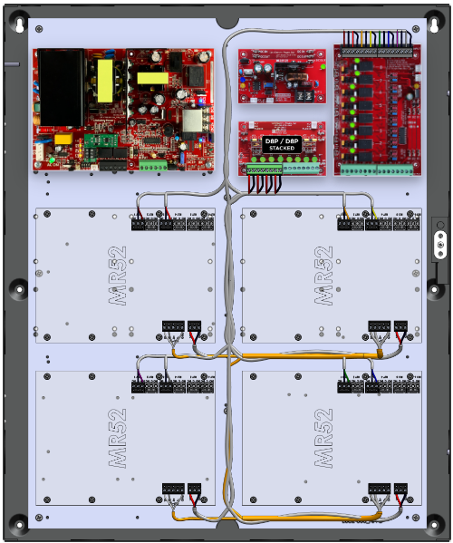 LifeSafetyPower FPO150-B100C8P2D8PE4M/T8-C Mercury ProWire Power Systems 150W Dual Voltage, 120 VAC 8 Relay Lock Outputs 16 Auxiliary Outputs