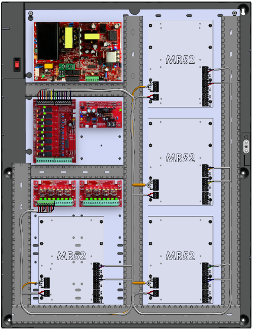 LifeSafetyPower FPO150-B100C8P2D8PE6M/P8-C Mercury ProWire Power Systems 150W Dual Voltage, 120 VAC 8 Relay Lock Outputs 16 Auxiliary Outputs