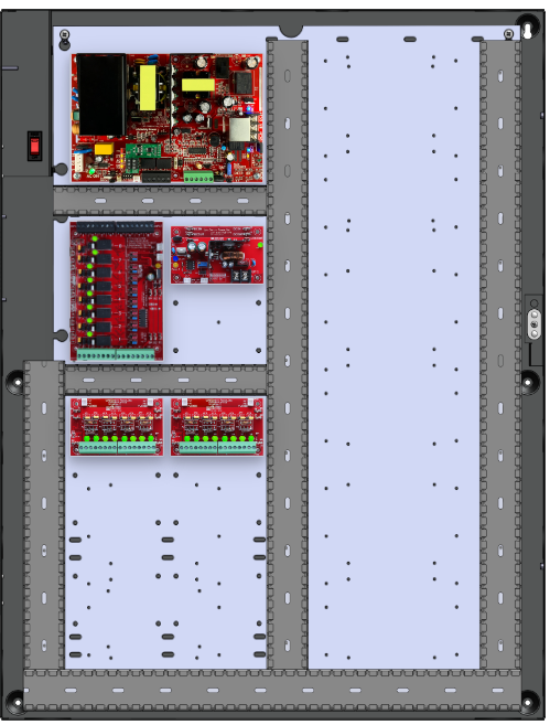 LifeSafetyPower FPO150-B100C8P2D8PE6M/P8-D/E Mercury ProWire Power Systems 150W Dual Voltage, 230 VAC 8 Relay Lock Outputs 16 Auxiliary Outputs