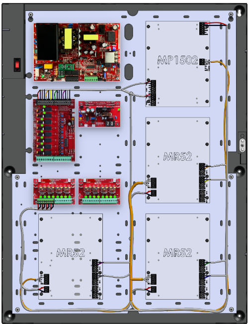 LifeSafetyPower FPO150-B100C8P2D8PE6M/T8-A Mercury ProWire Power Systems 150W Dual Voltage, 120 VAC 8 Relay Lock Outputs 16 Auxiliary Outputs