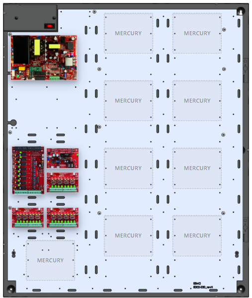LifeSafetyPower FPO150-B100C8P3D8PE8M2 Mercury Unified Power Systems 150W Dual Voltage, 120 VAC 8 Relay Lock Outputs 24 Auxiliary Outputs