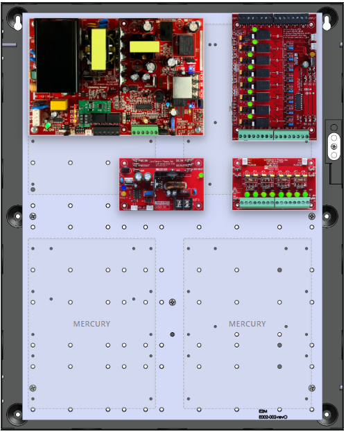 LifeSafetyPower FPO150-B100C8PD8PE2M Mercury Unified Power Systems 150W Dual Voltage, 120 VAC 8 Relay Lock Outputs 8 Auxiliary Outputs