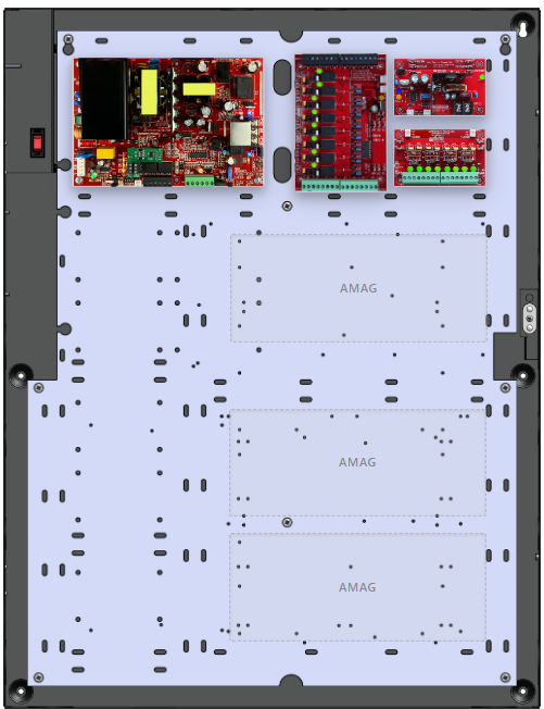 LifeSafetyPower FPO150-B100C8PD8PE6A AMAG Unified Power Systems 150W Dual Voltage, 120 VAC 8 Relay Lock Outputs 8 Auxiliary Outputs